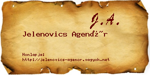 Jelenovics Agenór névjegykártya